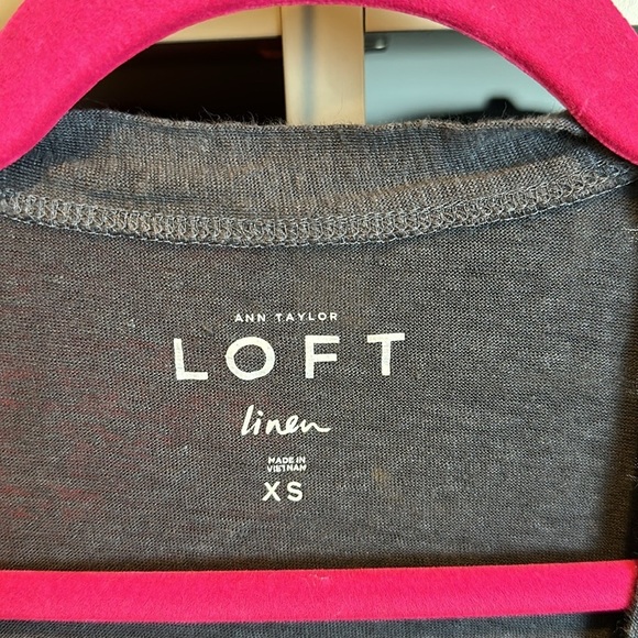 Loft dark gray long sleeve open front linen cardigan size XS - Picture 2 of 3